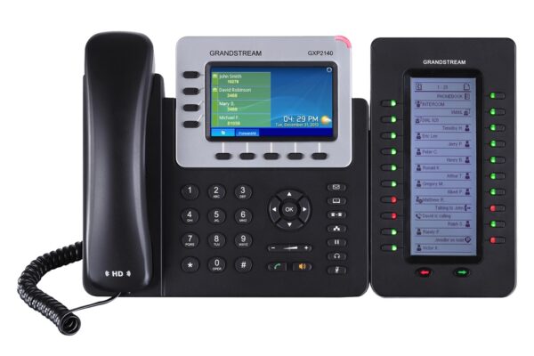 GXP2140-EXT20 Grandstream GXP2140, 4,3" TFT bar. displej, 4 SIP účty, 4 prog. tl., BT, dual Gbit port, PoE