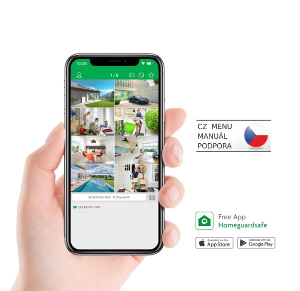 HGNVK88504_app-1 iGET HGNVK164908 - Kamerový UltraHD 4K PoE set, 16CH NVR + 8x IP 4K kamera, zvuk, SMART W/M/Andr/iOS