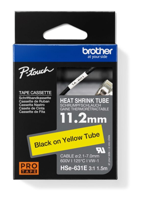 HSe-361E_Pack_s HSE-631E - černý tisk na žluté, šířka 11,2 mm