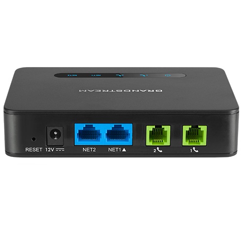 Grandstream HT812  (ATA), 2x FXS, 2 SIP účty, 1x Gbit LAN, NAT router, 3-cestná konf., auto-provisi.