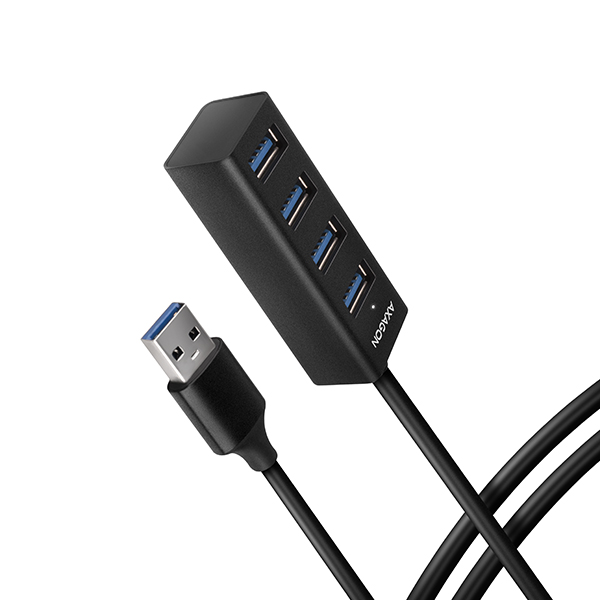 HUE-M1AL-00_hlavni-600_s AXAGON HUE-M1AL, 4x USB 3.2 Gen 1 MINI hub, kovový, kabel USB-A 1.2m