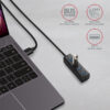 HUE-M1AL-02_pc-600 AXAGON HUE-M1AL, 4x USB 3.2 Gen 1 MINI hub, kovový, kabel USB-A 1.2m