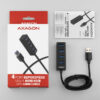 HUE-M1AL-04_all-600 AXAGON HUE-M1AL, 4x USB 3.2 Gen 1 MINI hub, kovový, kabel USB-A 1.2m