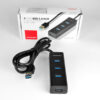 HUE-S2BL_all-600 AXAGON HUE-S2BL, 4x USB 3.0 CHARGING hub, micro USB nap. konektor, kabel USB-A 1.2m