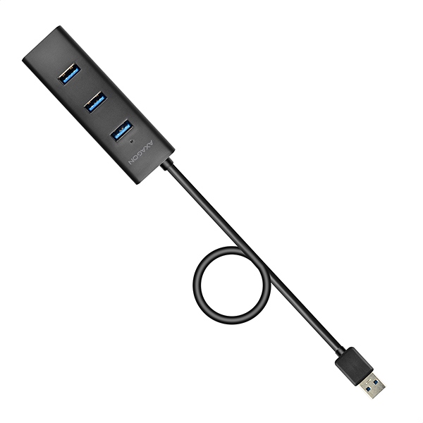 HUE-S2BL_cable-600 AXAGON HUE-S2BL, 4x USB 3.0 CHARGING hub, micro USB nap. konektor, kabel USB-A 1.2m