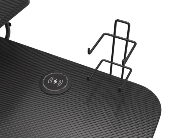 Genesis Holm 300 RGB - herní stůl s RGB podsvícením, 3xUSB 3.0, bezdrátová nabíječka mobilů