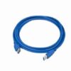 Kabel USB A-A 3m USB 3.0 prodlužovací, modrý