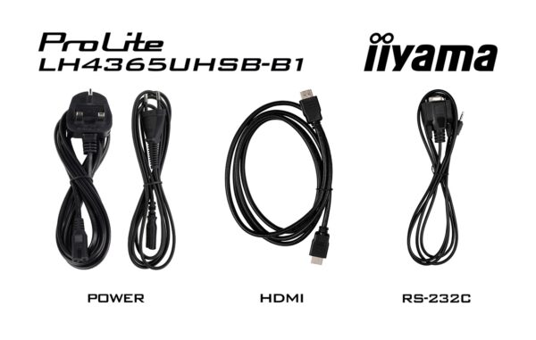 LH4365UHSB-B1-cables 43" iiyama LH4365UHSB-B1:IPS,4K UHD,Android, 24/7