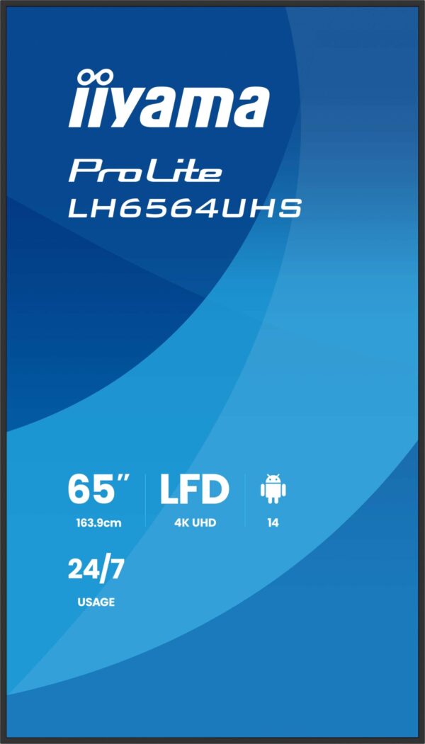 65" iiyama LH6564UHS-B1AG:VA, 4K UHD,Android,24/7