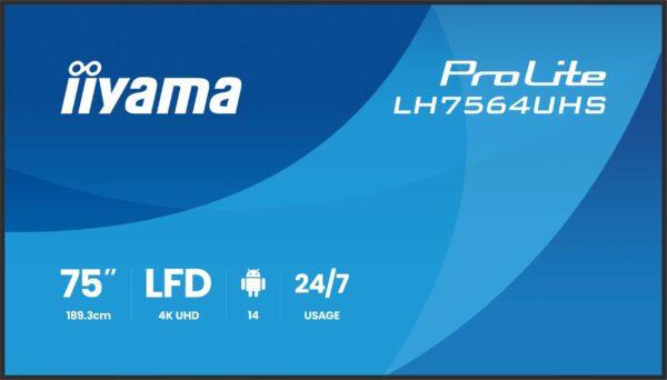 LH7564UHS-B1AG-10-_s-1 75" iiyama LH7564UHS-B1AG:VA, 4K UHD,Android,24/7