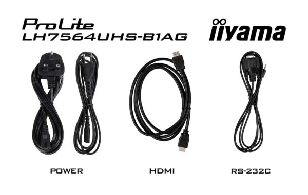 LH7564UHS-B1AG-cables 75" iiyama LH7564UHS-B1AG:VA, 4K UHD,Android,24/7