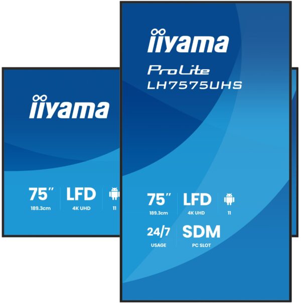 LH7575UHS-B2AG-12-1 75" iiyama LH7575UHS-B2AG:IPS, 4K UHD,Android,24/7