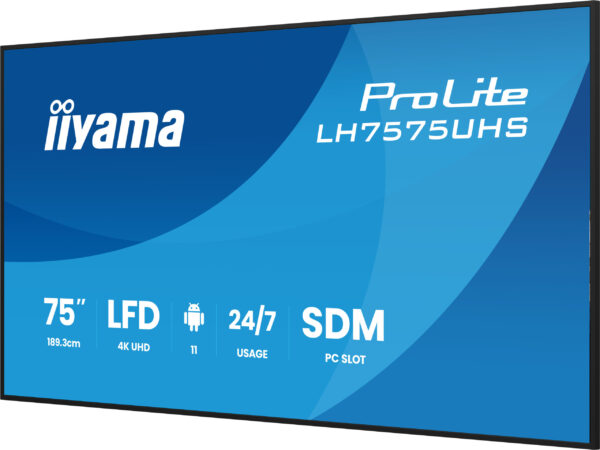 LH7575UHS-B2AG-30- 75" iiyama LH7575UHS-B2AG:IPS, 4K UHD,Android,24/7
