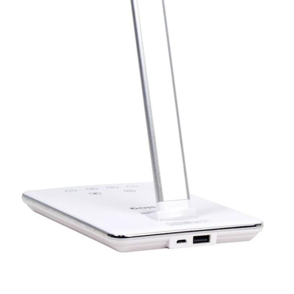 Stolní LED lampička Huslog bílá s bezdrátovou nabíječkou