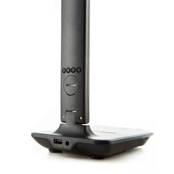 Stolní LED lampička Huslog černá s displejem a bezdrátovou nabíječkou