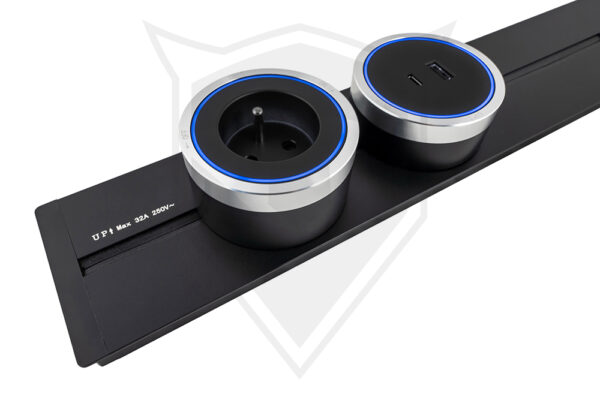 Zásuvkový modul Viking A60S, stříbrná/výstupy - 1xUSB-A, 1xUSB-C/výkon až 2500W/230V,16A,50Hz