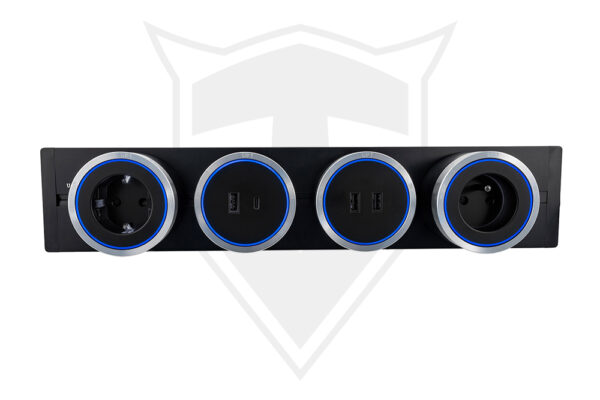 Zásuvková lišta - povrchová Viking LP40B/230V,50Hz/40cm délka/černá/až 5modulů/IP20/hliník/povrchová