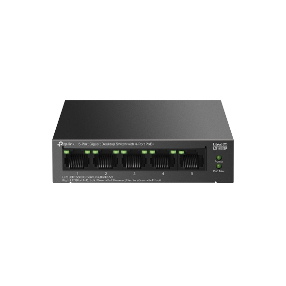LS105GP_main_s TP-Link LS105GP 5xGb (4xGb POE+) Desktop switch