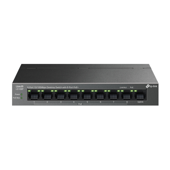 LS109P_main_s TP-Link LS109P 9x10/100 (8xPOE+) Desktop switch