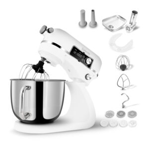 MRSDigiChef-_s-1 Salente DigiChef+, kuchyňský robot, mísa 6 litrů, celokovový, masomlýnek, digitální displej, bílý