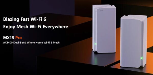 MX15-Pro_design Tenda Nova MX15 Pro (2-pack) WiFi 6 AX5400 Mesh Gigabit system, 6x GLAN/GWAN, WPA3, VPN, CZ app