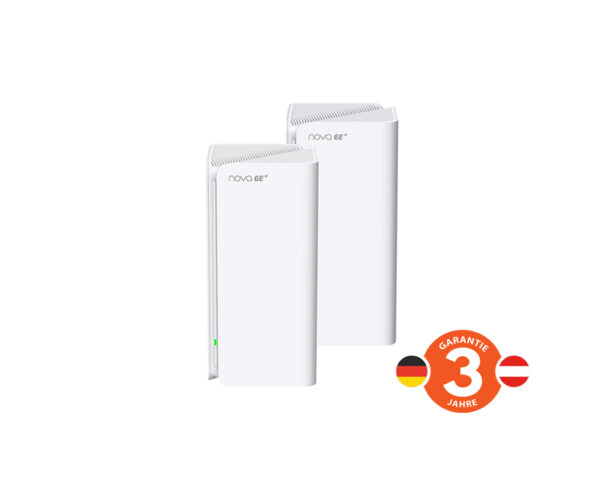 Tenda Nova MX21 Pro (2-pack) WiFi6E AXE5700 Mesh Gigabit system, 6x GLAN/GWAN, WPA3, VPN, CZ app