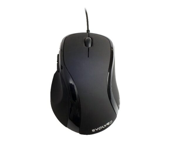 MYEML-507B_s EVOLVEO ML-507B/Ergonomická/Laserová/Pro praváky/1 600 DPI/Drátová USB/Černá
