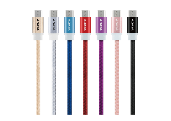 ADATA Micro USB kabel pletený 1m černý