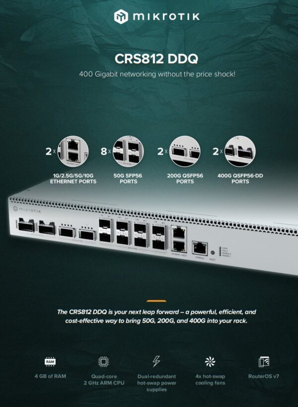 MikroTik CRS812-8DS-2DQ-2DDQ-RM, Cloud Router Switch