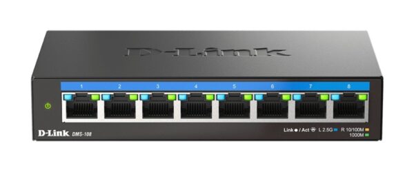 D-Link DMS-108/E 8-port 2.5G Multi-Gigabit QoS IGMP Snooping Switch