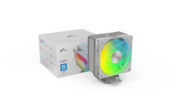 NP5W-BOX_s-1 FSP Chladič CPU NP5-WA, 120mm HDB Fan, White