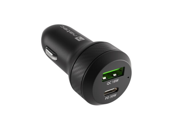 Natec nabíječka do auta CONEY, 1XUSB, 1XUSB-C, 48W