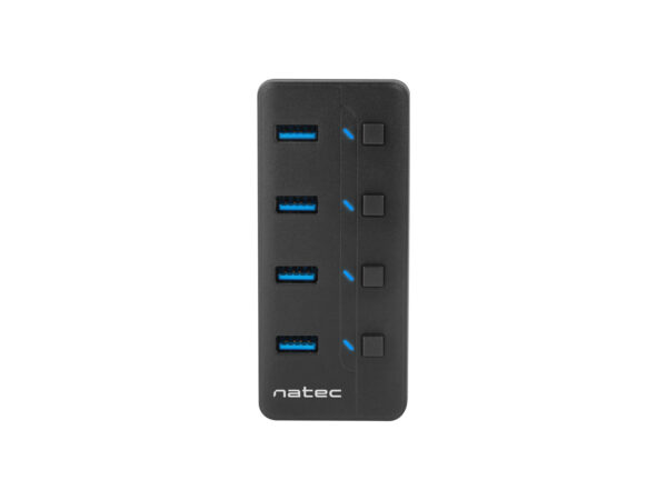 Natec Mantis 2 aktivní rozbočovač s funkcí nabíjení 4x USB 3.0 HUB, vypínač, napájecí adaptér