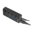 Natec Mantis 2 aktivní rozbočovač s funkcí nabíjení 4x USB 3.0 HUB, vypínač, napájecí adaptér