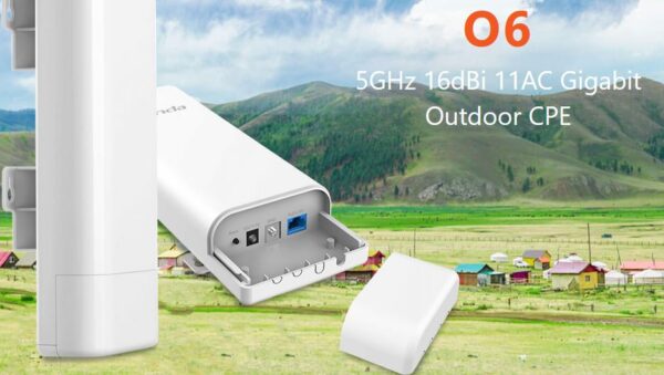 Tenda O6 Outdoor CPE 5 GHz WiFi-AC 867Mb/s, 16 dBi, IP65, aktivní i pasivní PoE 802.3
