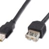 PremiumCord USB 2.0 kabel prodlužovací, A-A, 1m, černý