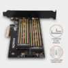 AXAGON PCEM2-D, PCIe x4 - M.2 NVMe M-key + SATA B-key slot adaptér, vč. LP