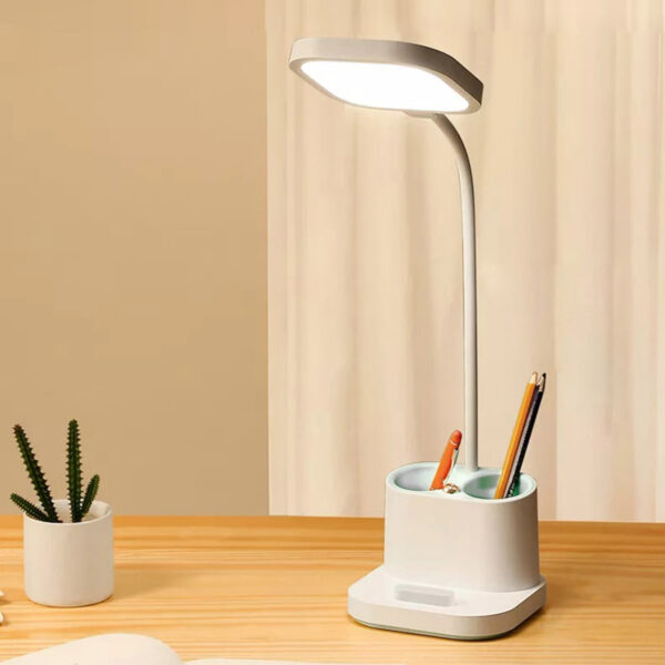 Platinet stolní LED lampa 5W, integrovaná baterie 2400mAh, USB port, bílá