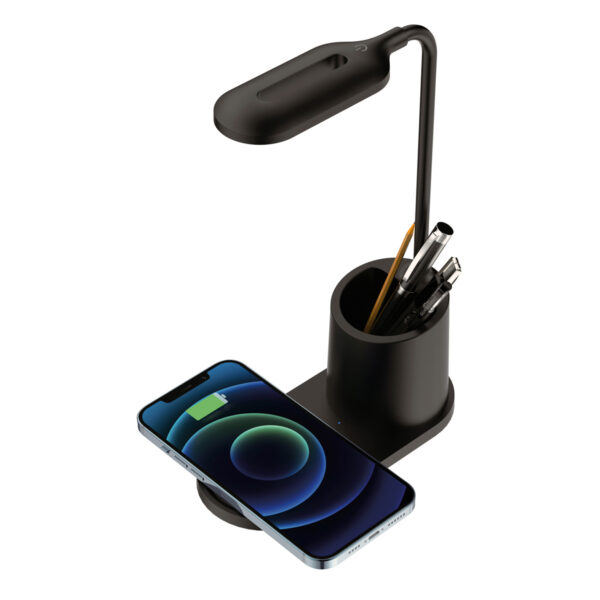 Platinet stolní LED lampa 3W, bezdrátové nabíjení, černá