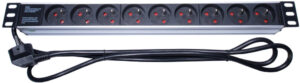 PremiumCord panel do 19" 1U, 9x230V, 2m