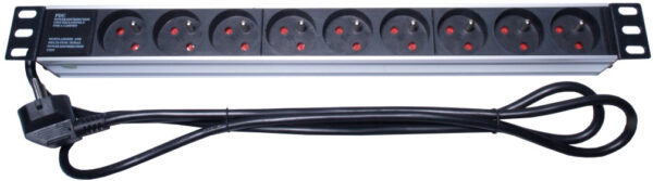 PremiumCord panel do 19" 1U, 9x230V, 2m