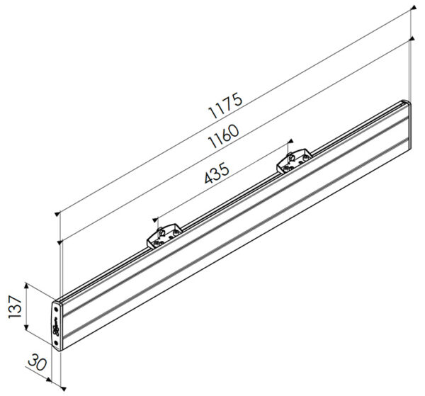 Vogel´s horizontální část adaptéru Connect-it PFB 3411, 1175 mm, černá