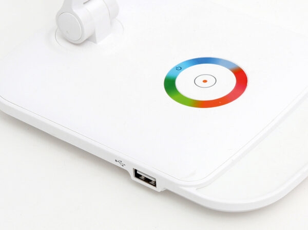 Platinet stolní LED lampa 18W stmívatelná, dotykové ovládání, USB port, bílá