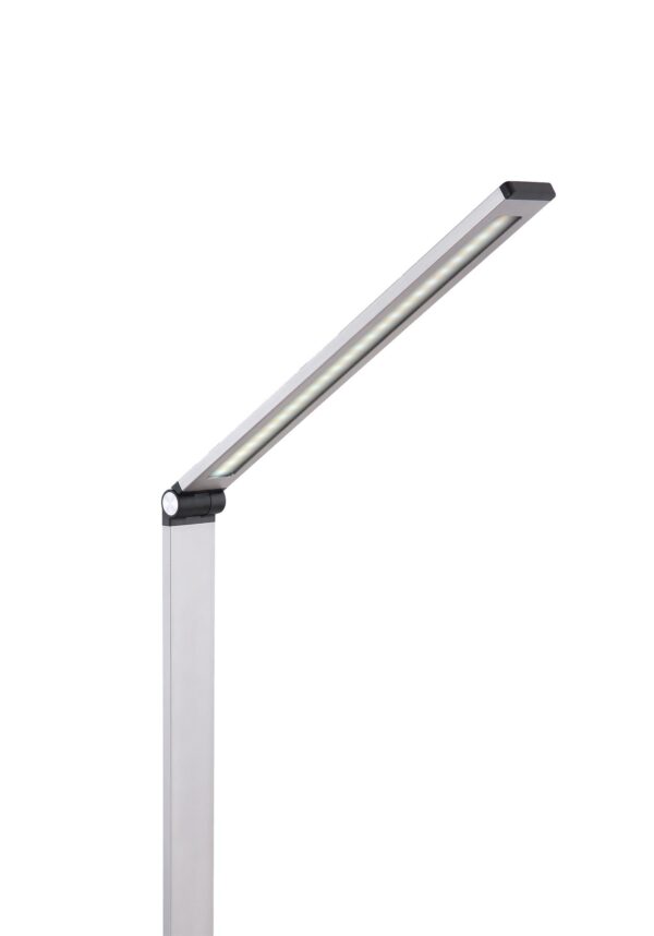 Platinet stolní LED lampa 10W stmívatelná, dotykové ovládání, bezdrátové nabíjení, USB port, stříbrn