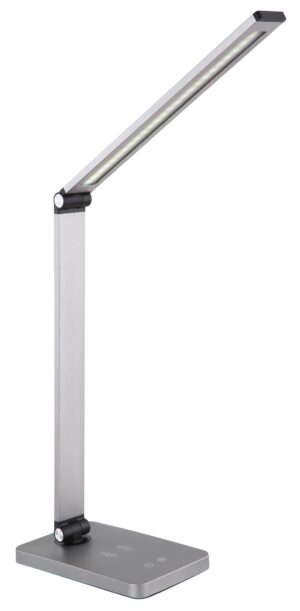 PLADLL888AG_s-1 Platinet stolní LED lampa 10W stmívatelná, dotykové ovládání, bezdrátové nabíjení, USB port, stříbrn