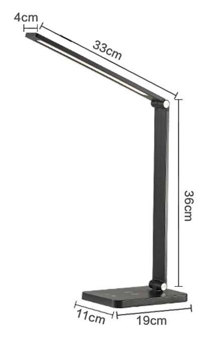 PLADLL888N-web3 Platinet PDL888B stolní LED lampa 10W stmívatelná, dotykové ovládání, bezdrátové nabíjení, USB port,