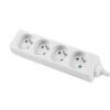 Prodlužovací kabel Lanberg PS0, 4 zásuvky, 1,5m, bílá