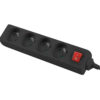 Prodlužovací kabel Lanberg PS1, 4 zásuvky, 1,5m, vypínač, černá