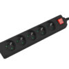 PS1-05E-0150-BK-4_s-1 Prodlužovací kabel Lanberg PS1 5 zásuvky 3m vypínač černá