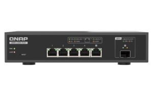 QNAP-switch-QSW-L3205-1C4T-a_s QNAP switch QSW-L3205-1C4T (4x 10GbE port, 1x 10G SFP+/NBASE-T Combo, Lite Managed)
